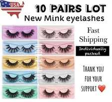10 pairs Lot Mixed Mink False Eyelashes. US Seller Fashion Lashes Fast Shipping.