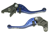 ASV F3 Blue Shorty Unbreakable Folding Brake + Clutch Levers Set Honda Suzuki