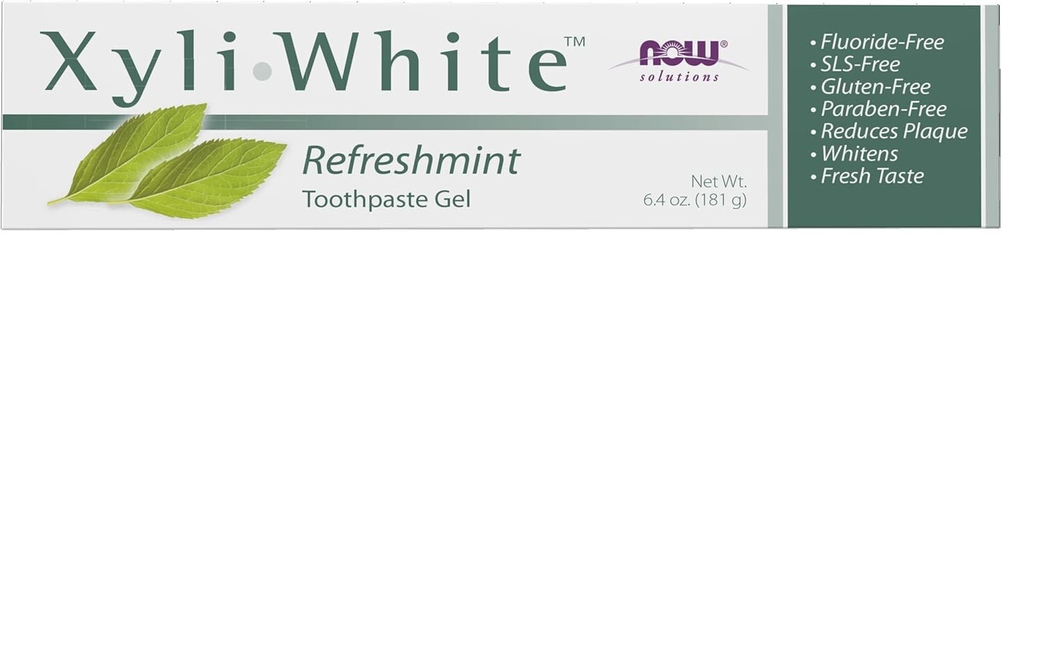 NOW Foods XyliWhite Refreshmint 6.4oz Fluoride & SLS-Free Toothpaste 6.4-Ounce