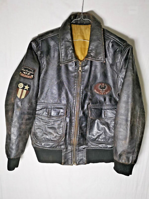 国内で当店のみ Night Lab - Vintage Oil Leather Bomber Jacket Night Lab] Vintage Oil Leather Bomber Jacket - BCAESAR