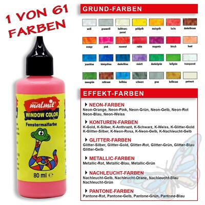 Window Color Auswahl aus 61 Farben Fenstermalfarben ab €1,65/80ml