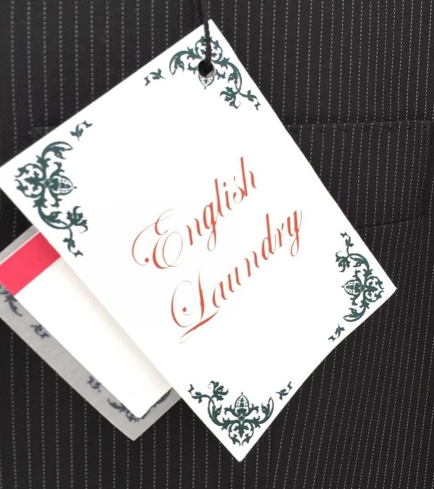 Blazer e calça listrada preta masculina English Laundry 191923 tamanho 42 - Imagem 2 de 4