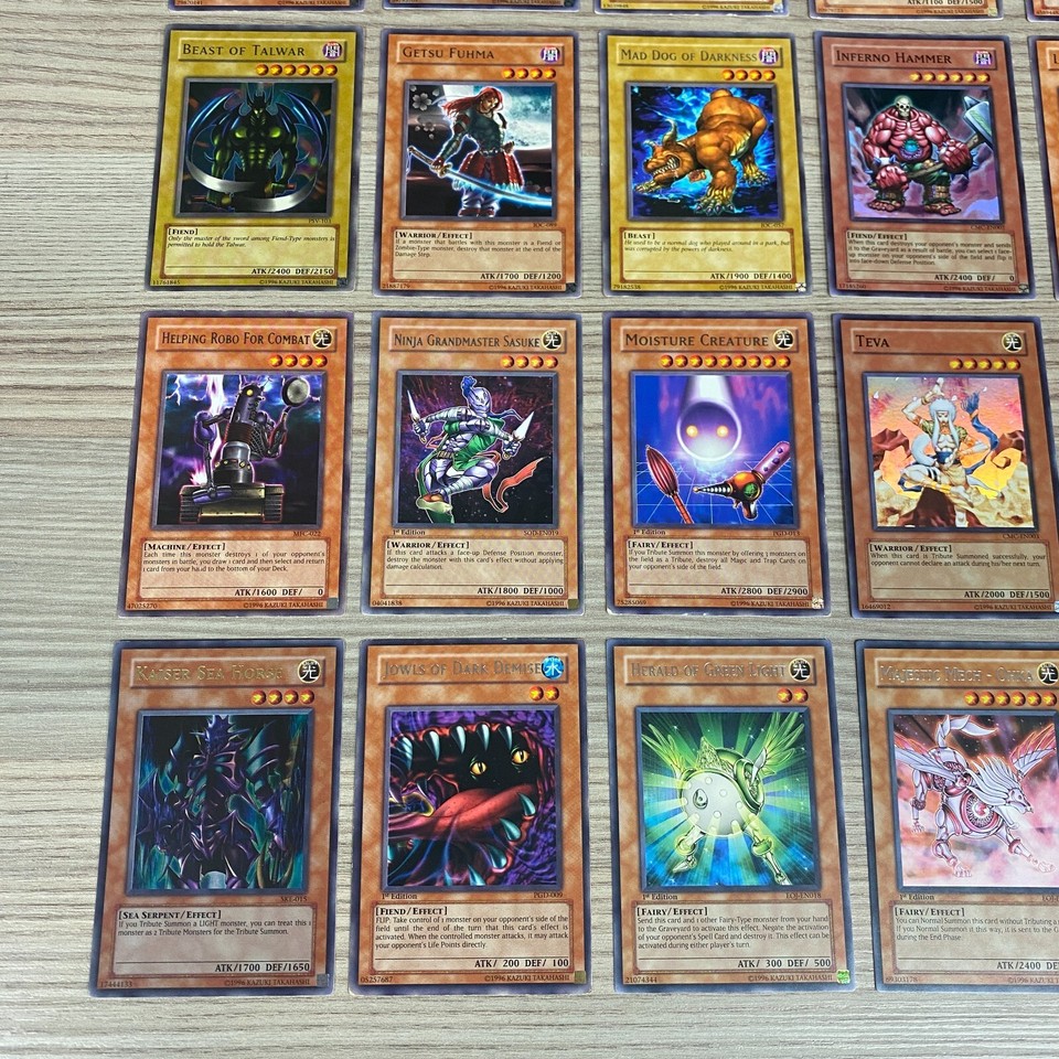 65 X YUGIOH! EFFECT & CREATURE 1996 FOIL EMBOSSED CARDS TCG CARD GAME