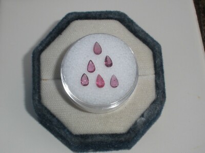 6 Ruby Pear Loose Faceted Natural Gems 5x3mm each