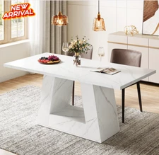 Mesa Comedor Mesa De Madera Para 4-6 Personas Moderna Faux Marble Dining Table