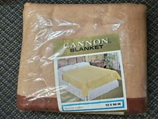 Vintage NEW Cannon Monte Carlo Blanket Brown Binding 72" X 90" Made in USA