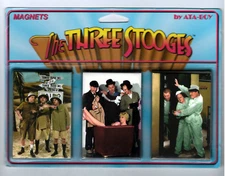 New The Three 3 Stooges Magnet Set of 3 Magnets by ATA-BOY Moe Larry Curly