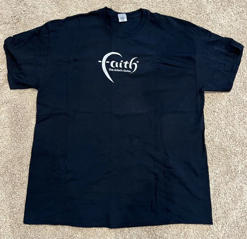 FAITH GUITARS BLACK TEE SHIRT XL, INCLUDES FAITH GUITARS CATALOG