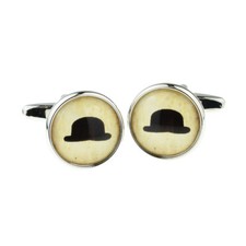 Retro Bowler Hat Design Cufflinks in a Cufflink Box X2BOC105