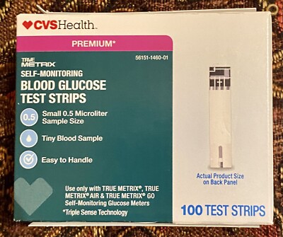 CVS Health True Metrix Self Monitoring Blood Glucose Test Strips (100 Count)