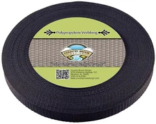Country Brook Design® 5/8 Inch Black Heavy Polypro Webbing, 10 Yards