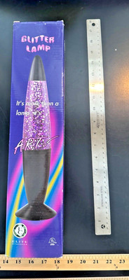 Lava Lite Lamp Vintage RARE 2003 Silver Streak Teal Glitter #35 32oz 16 