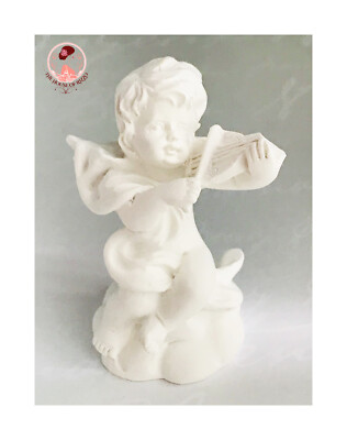 Statue Skulptur Figur Resin Amor kleiner Engel spielt Geige böhmischer Stil