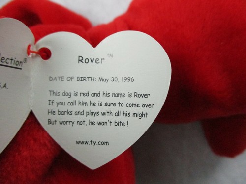 Ty Beanie Buddy Baby Rover 7" Red Dog Plush Clifford Toy 1998 w/ tags Ornament - Picture 7 of 11