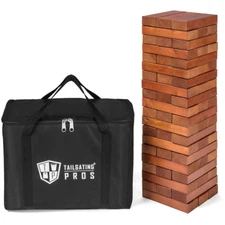 Stained Giant Toppling Timbers with Carrying Case - 60 Block Tower - 
