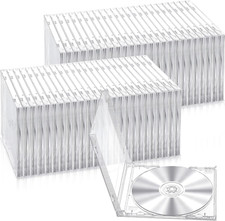 50 Pieces Plastic CD Jewel Case Clear Single DVD Disc Case Standard CD DVD Co...