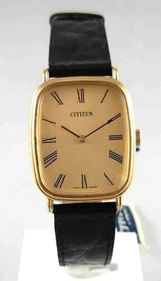 Citizen Meccanico Vintage Anni 70 86-3947 Placcato oro cinturino pelle NEW  (NOS) | eBay