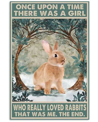Inspiration Poster There Was A Girl Who Really Loved Rabbits Spread Wall Art