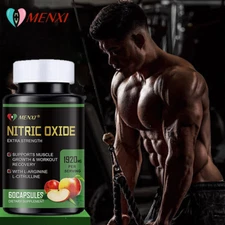 MENXI Nitric Oxide Booster Supplement - L-Arginine, L-Citrulline 1500mg 60 Pills