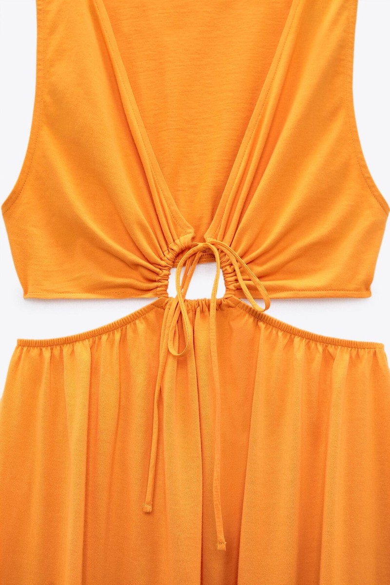 Zara Cut-out Orange Dress Size S | eBay Zara Cut-out Orange Dress Size S | eBay