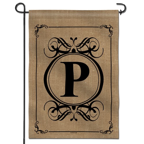 Monogram Letter A to Z Garden Flag, Family Last Name Initial Yard Flags 12.5x18 - Picture 21 of 32