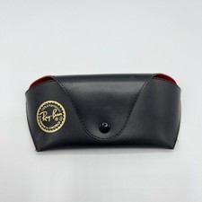 Rayban Soft Sunglasses Case Black Faux Leather Red Lining