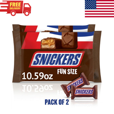 Snickers Fun Size Chocolate Candy Bars 10.59 oz Bag Pack of 2 Bulk Candy