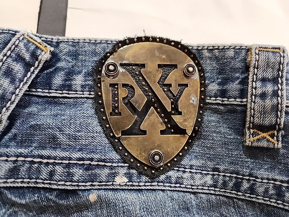 X RAY Jeans Men's Size 32 X 28 Denim Metal Logo Back Accented Pockets Dark Wash - Image 3 of 4