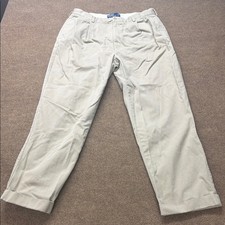 Polo Ralph Lauren Hammond Chino Pants Mens 38x32 Tan Pleated Classic Fit Cotton
