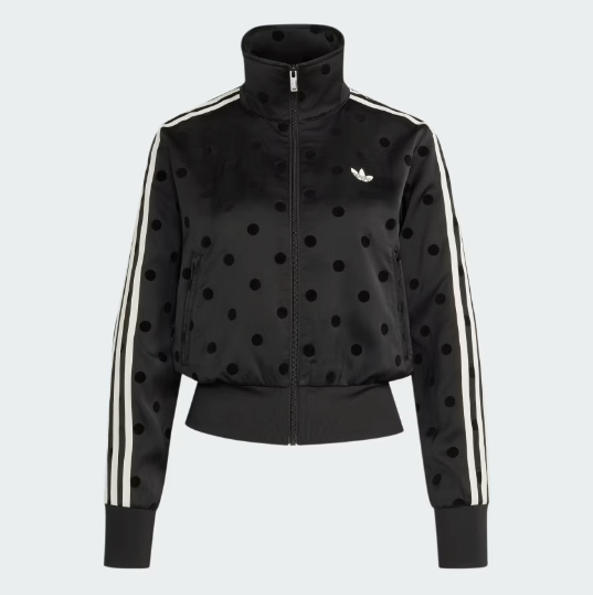 Adidas Women Originals Satin Polka Dot Track Top Black Asian Size
