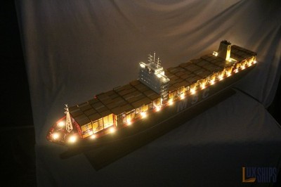 MSC Oliver 103cm with lights Large Container Ship Wooden Display Model