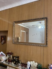 Large Vintage retro Framed Edged Wall Mirror - Ornate Gold Mirror antique rare 