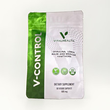 VitalHealth V-Control Dietary Supplement 605mg 60 Veggie Caps Non-GMO Apr 2028