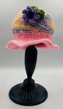 handmade crochet baby sun hat with flower
