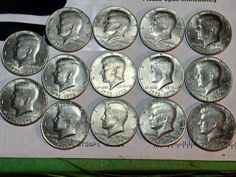 14 bicentenial kennedy half dollars no mint mark