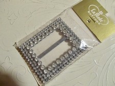 VtG NOS Glitzy 2-3/4" Rectangular Rhinestone Belt Buckle makes a Great Frame