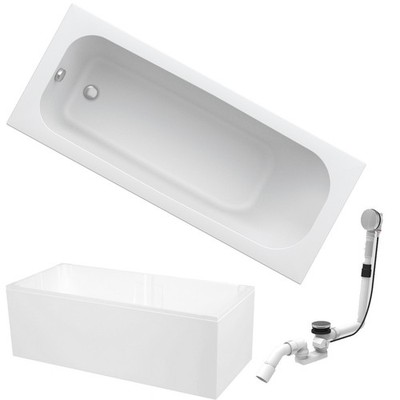 HOESCH Badewanne RIVIERA Design Acryl 170x75cm KOMPLETTPAKET mit Träger / Ablauf