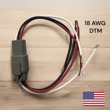 18 AWG Gray Deutsch DTM 3 Pin Automotive Wire Waterproof Red White Black Pigtail