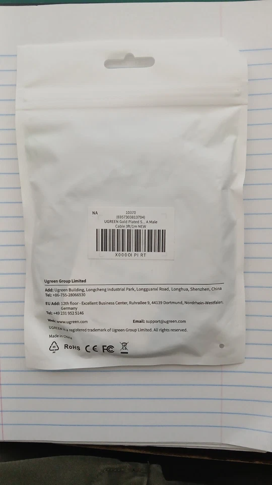 USB  3.0 Male To Male Cable.  Type A.  3 Ft. Gold Plated Tips. - Image 2 of 2