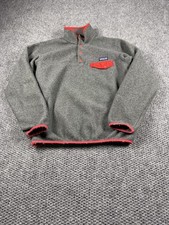 Patagonia Synchilla Snap-T Fleece Pullover Womens Medium Gray Red Snap Front