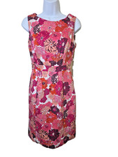 Liberty of London Target Dress Floral Zinnia Pink Sheath Lined Size 4 2009