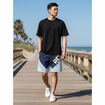 Reebok CrossFit RCF Men Navy Blue Colorblock Training Workout Shorts Size 32
