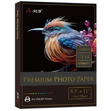 Premium Photo Paper High Glossy 8.5x11 Inch 72lb 50 Sheets Single Sided