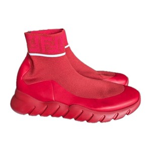 Fendi Sneaker High Top Knit Logo Red Sock Trainer 7E1196 Men US Size 10 Fendi Sneaker High Top Knit Logo Red Sock Trainer 7E1196 Men  main image 4
