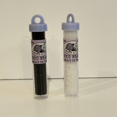 Lot Of 2 Create-A-Craft Seed Bead 30gms - Crystal Iris & Black/Noir