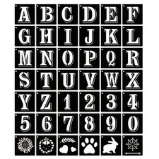 ASMPIO 8 Inch Letter Stencils Symbol Numbers Craft Stencils, 42 Pcs 8
