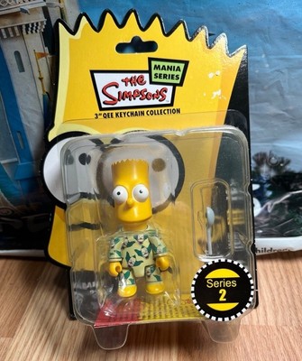 Simpsons Mania Series 2 3'' Qee Keychain Collection 2007 -Krusty PJ Bart Simpson