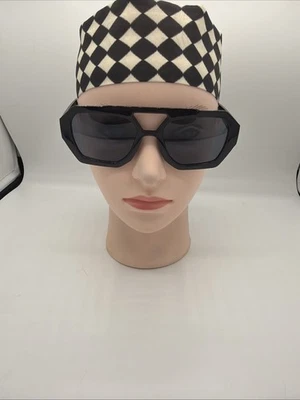 Lunettes De Soleil Femme Oversize Noir Verre Noir Vintage S63 - Photo 1/4