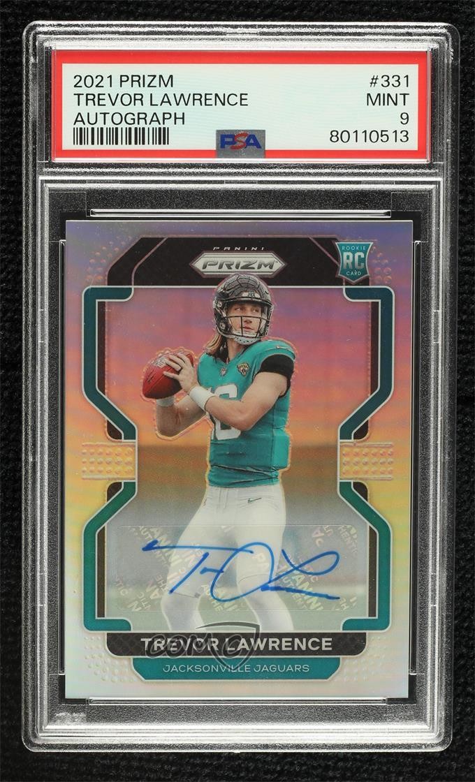 2021 Panini Prizm Silver Trevor Lawrence #331 PSA 9 MINT Rookie Auto RC 17qq