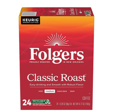 Folgers Classic Roast, Medium Roast Coffee, Keurig K Cup Pods, 24 Count Box